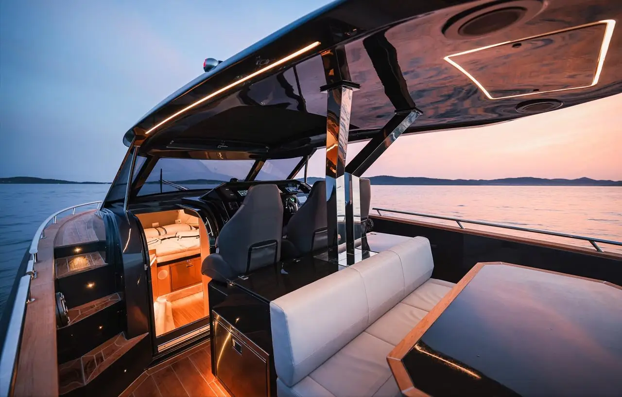 Forza 37, cubierta principal — Yacht Charter Marbella, Marbella. Un día de velocidad y baño frente a Marbella